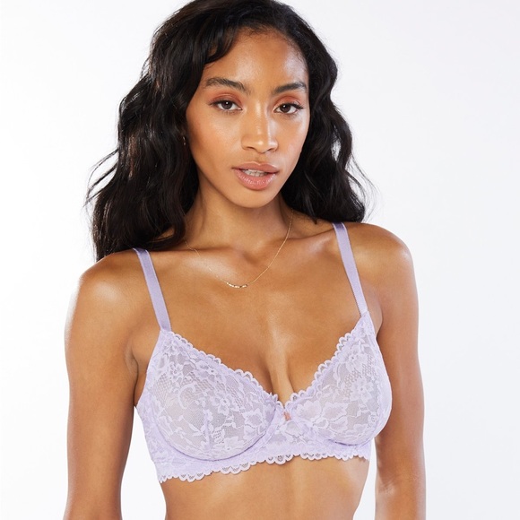 Savage X Fenty Other - Savage X Fenty 34DDD 34F Purple Lavender Floral Lace Unlined Bra Women’s Bras